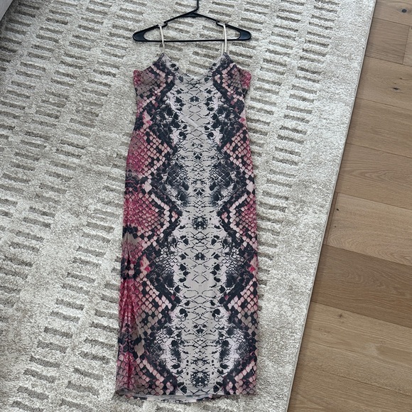 AFRM Dresses & Skirts - AFRM Pink and Black Snake-Print Midi Dress
